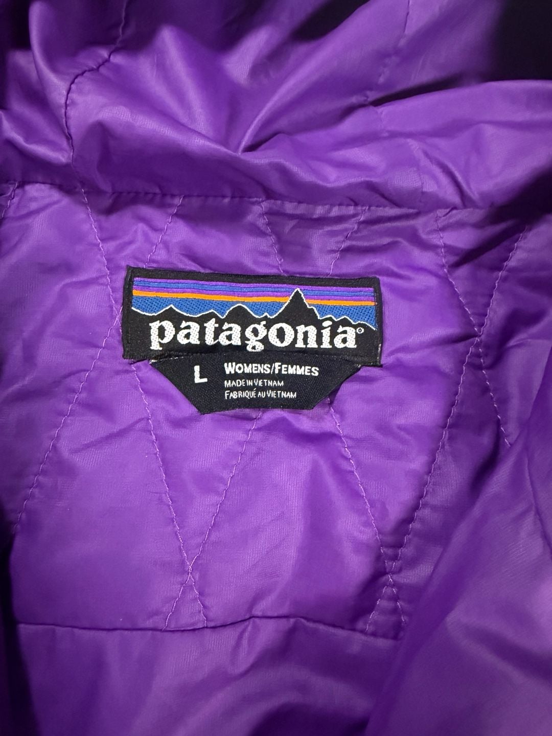 Patagonia Nano Puff Hoody Size L Gray Purple Quilted Jacket - women’s 4