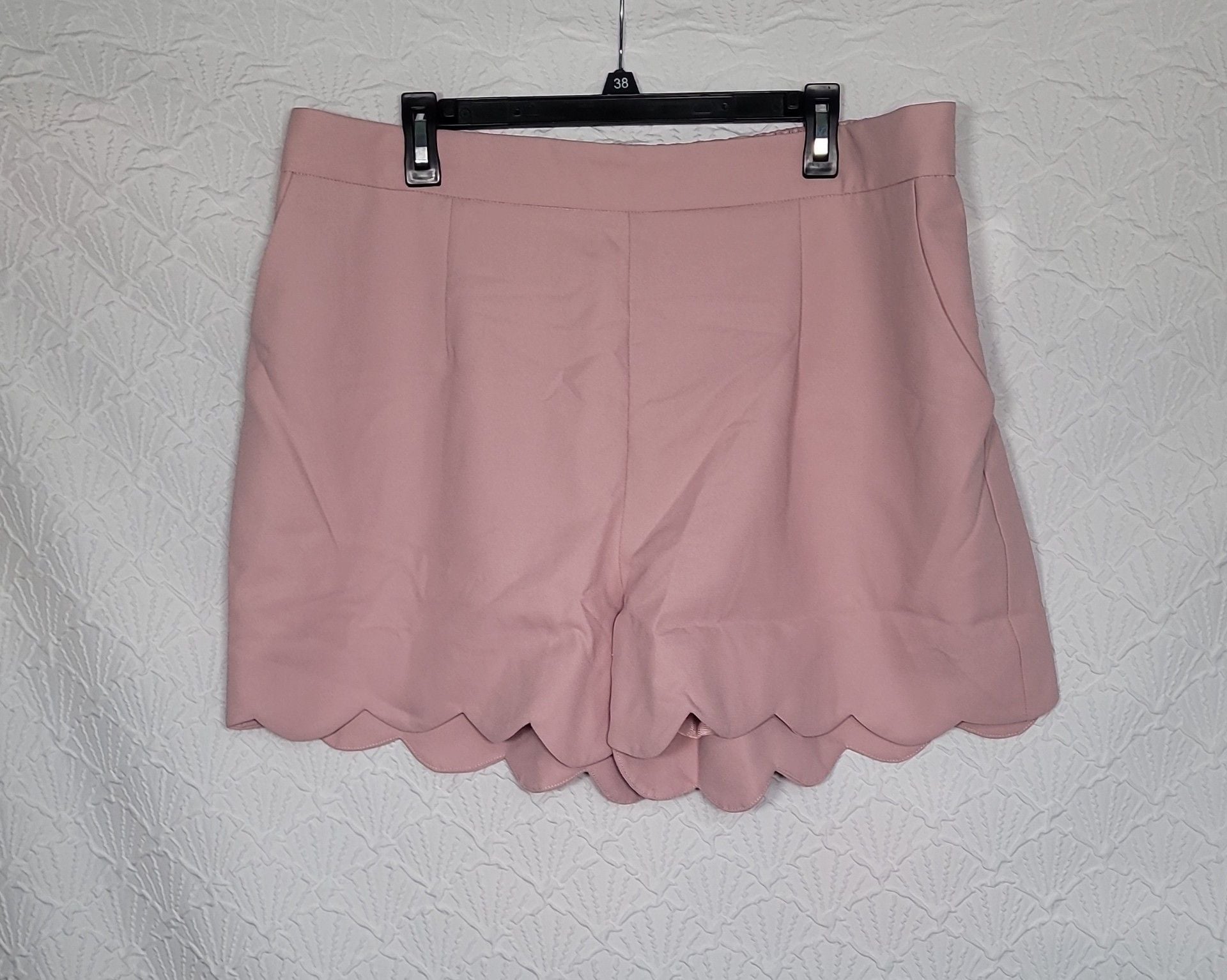 ee:some Shorts Size 2XL Pink Scalloped Hem Elastic Waist 2
