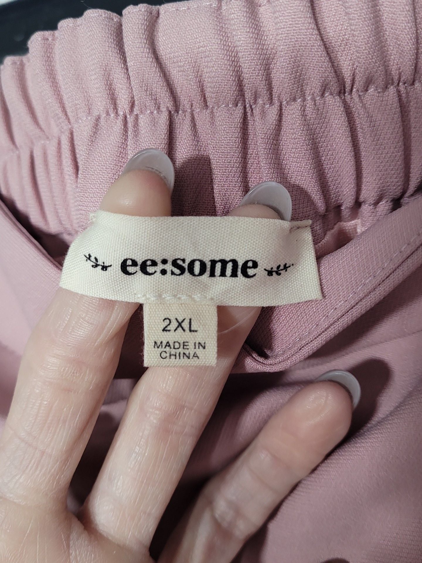ee:some Shorts Size 2XL Pink Scalloped Hem Elastic Waist 3