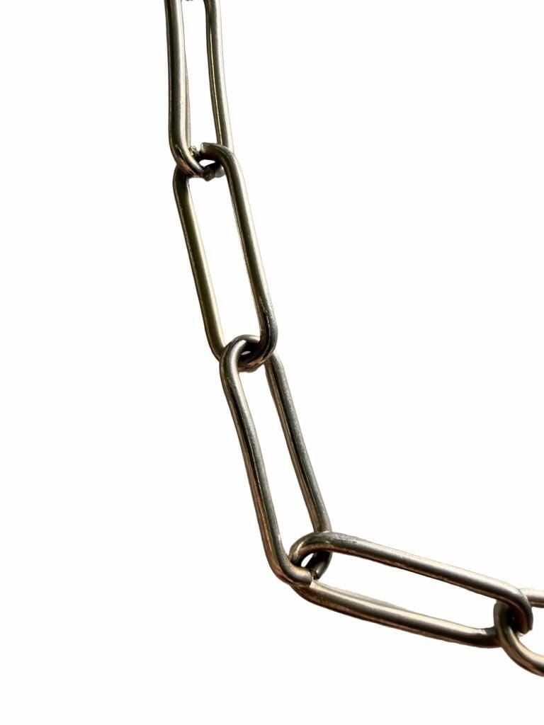 Silver Paperclip Link Chain Necklace 3