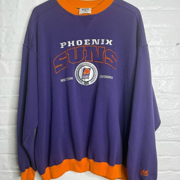 Lee Sport Phoenix Suns NBA Crewneck Sweatshirt Purple Orange