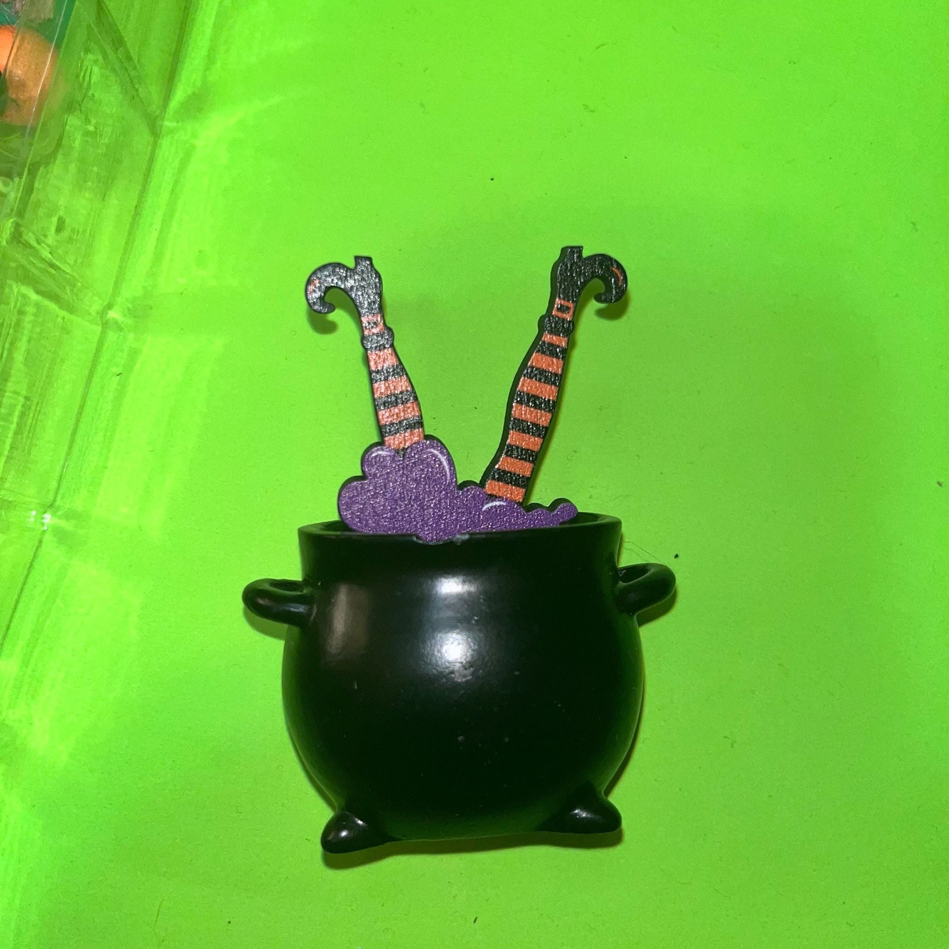 Halloween Witch Tray Decor Set Broom Parking Hat Cauldron Bead Garland mini
 7