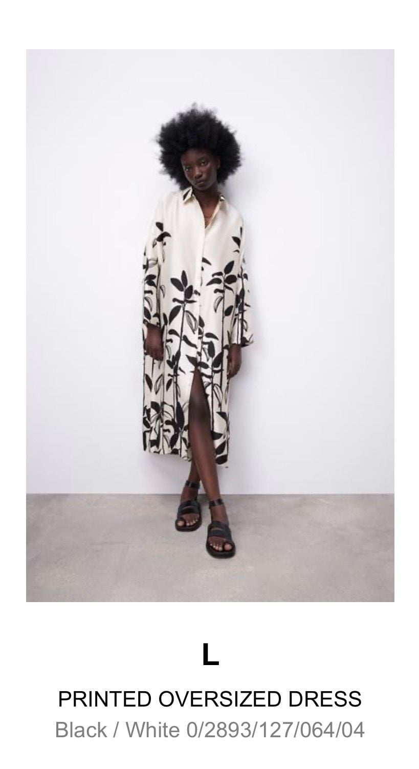 Zara Printed Oversized Dress Size L 2
