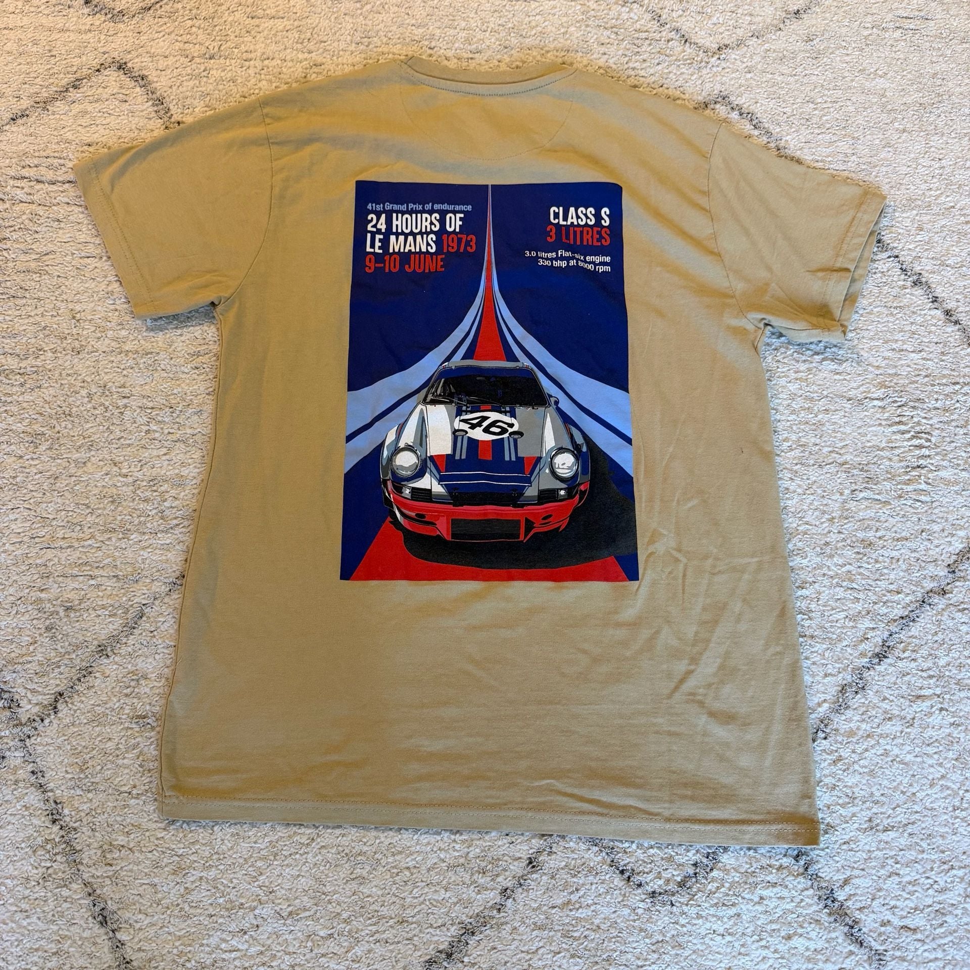 24 Hours of Le Mans 1973 Porsche 911 T-Shirt Men’s Large Racing Graphic Tee 6