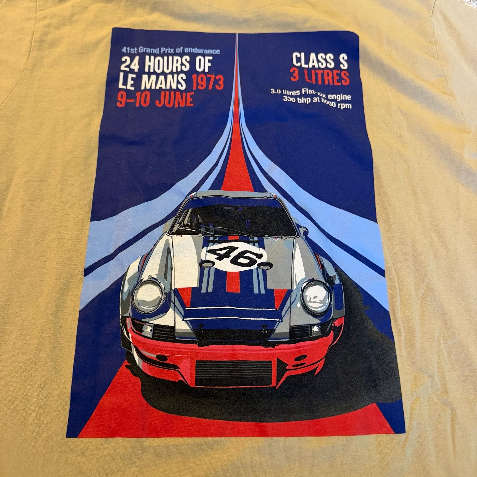 24 Hours of Le Mans 1973 Porsche 911 T-Shirt Men’s Large Racing Graphic Tee 7