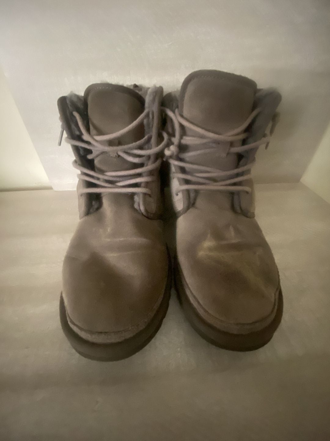 UGG Harkley Boots Size 10 Grey Suede Chukka Lace Up 4