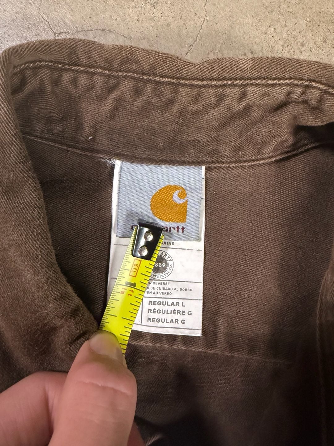 Carhartt Button Down Long Sleeve Work Shirt Size Regular L Brown 4