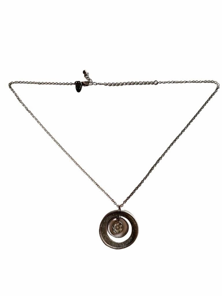 Triple Circle Rhinestone Pendant Necklace 2