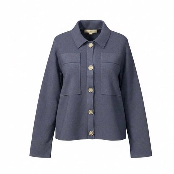 LOFT Navy Blue Petite Knit Button-Front Jacket – Women’s XLP