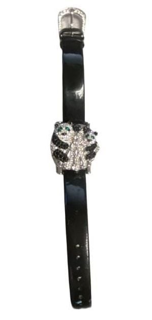 Victoria Wieck Crystal Panda Bear Quartz Watch Black wrist band green eyes 2