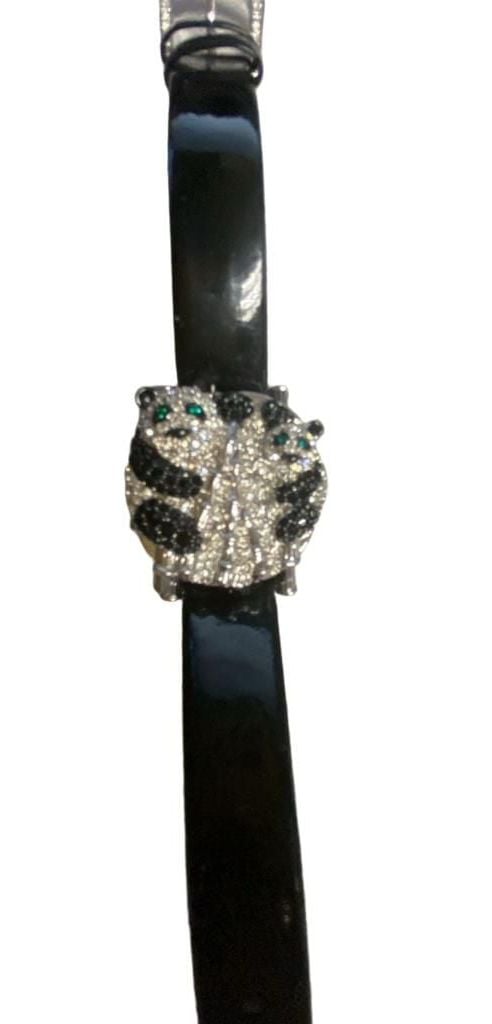 Victoria Wieck Crystal Panda Bear Quartz Watch Black wrist band green eyes 6