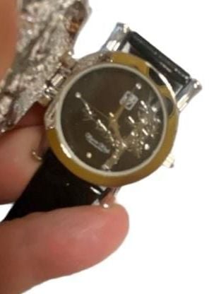 Victoria Wieck Crystal Panda Bear Quartz Watch Black wrist band green eyes 7