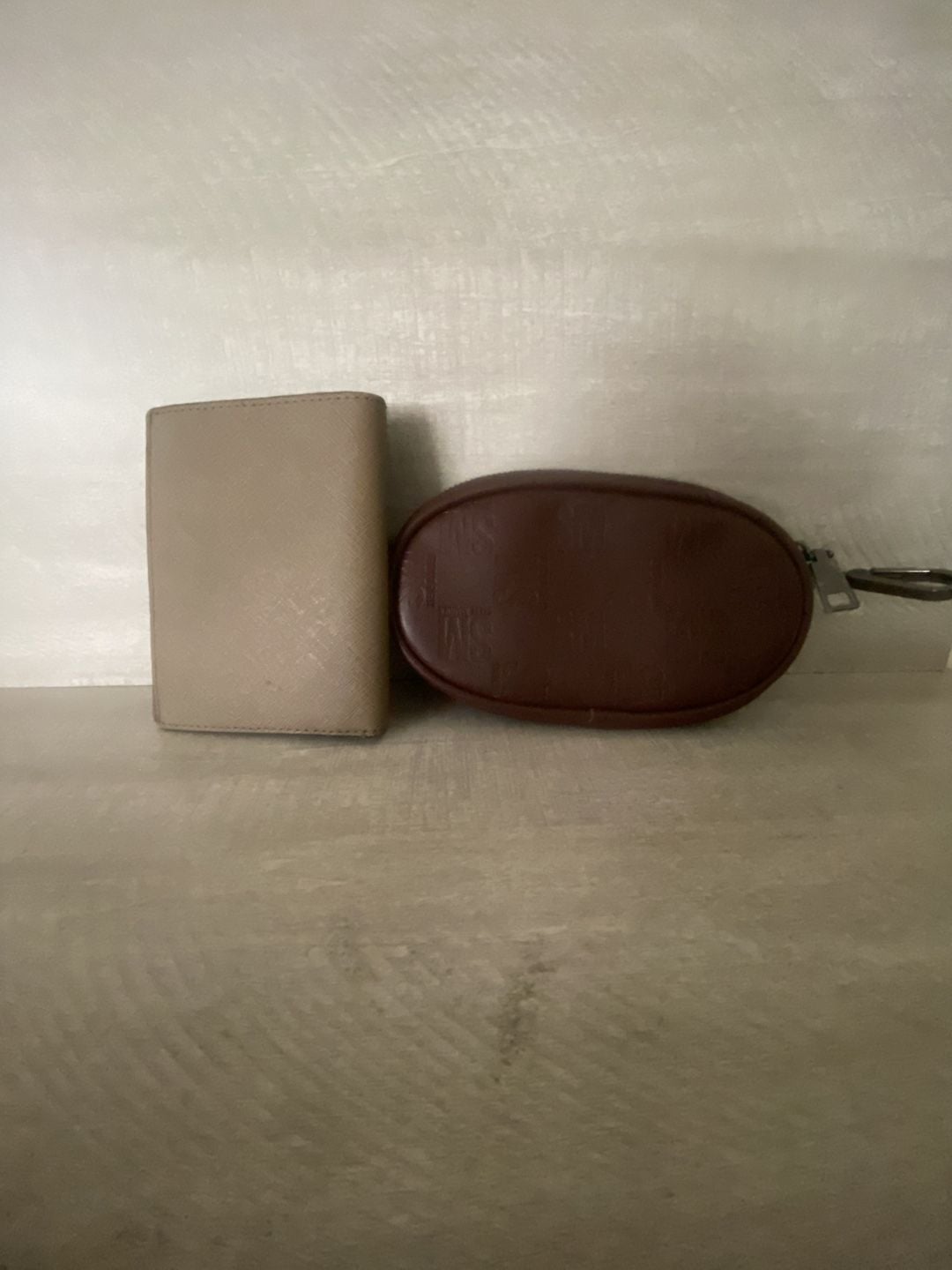 Michael Kors Saffiano Leather Card Holder Wallet Taupe + Steve Madden Coin Purse 2