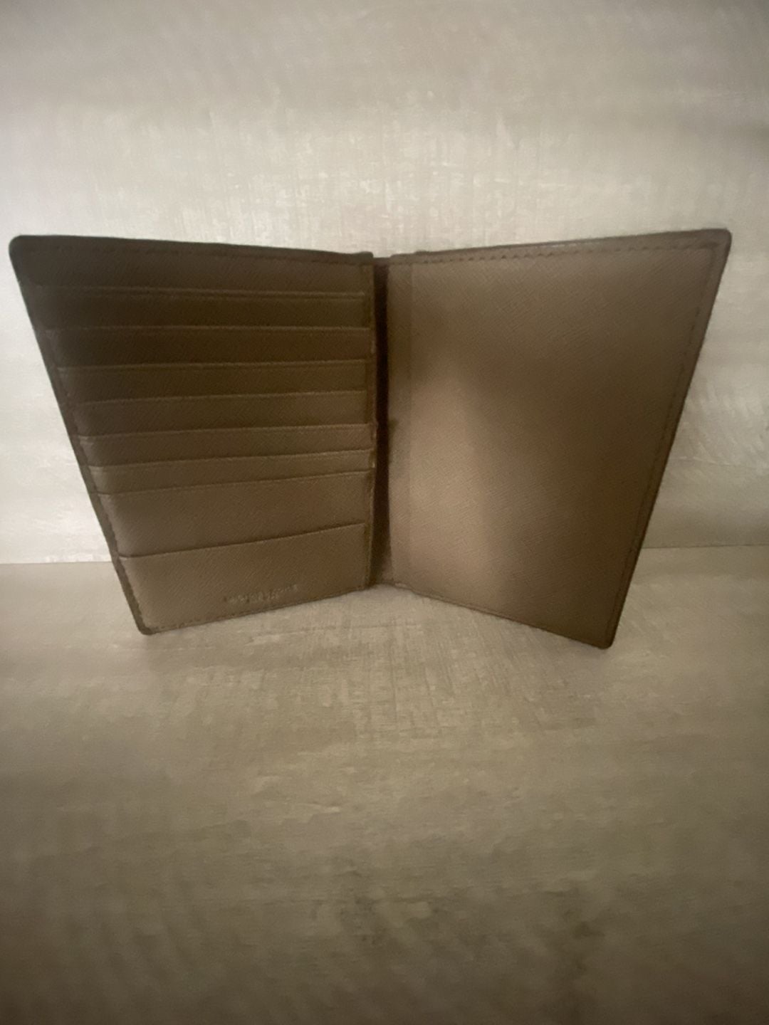Michael Kors Saffiano Leather Card Holder Wallet Taupe + Steve Madden Coin Purse 3