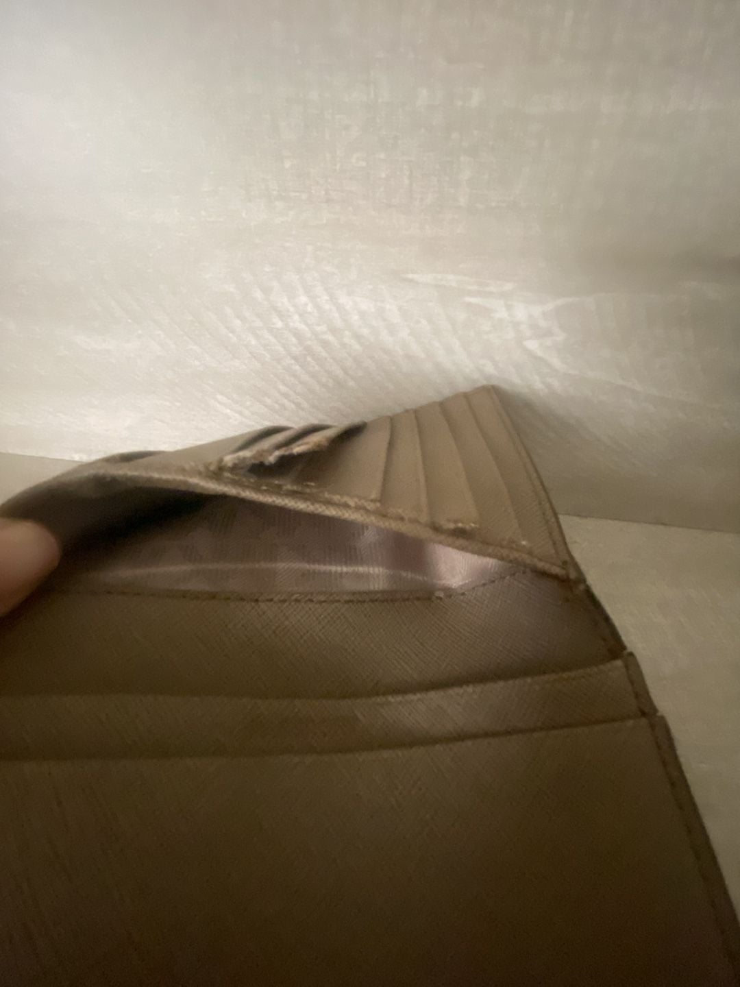 Michael Kors Saffiano Leather Card Holder Wallet Taupe + Steve Madden Coin Purse 4