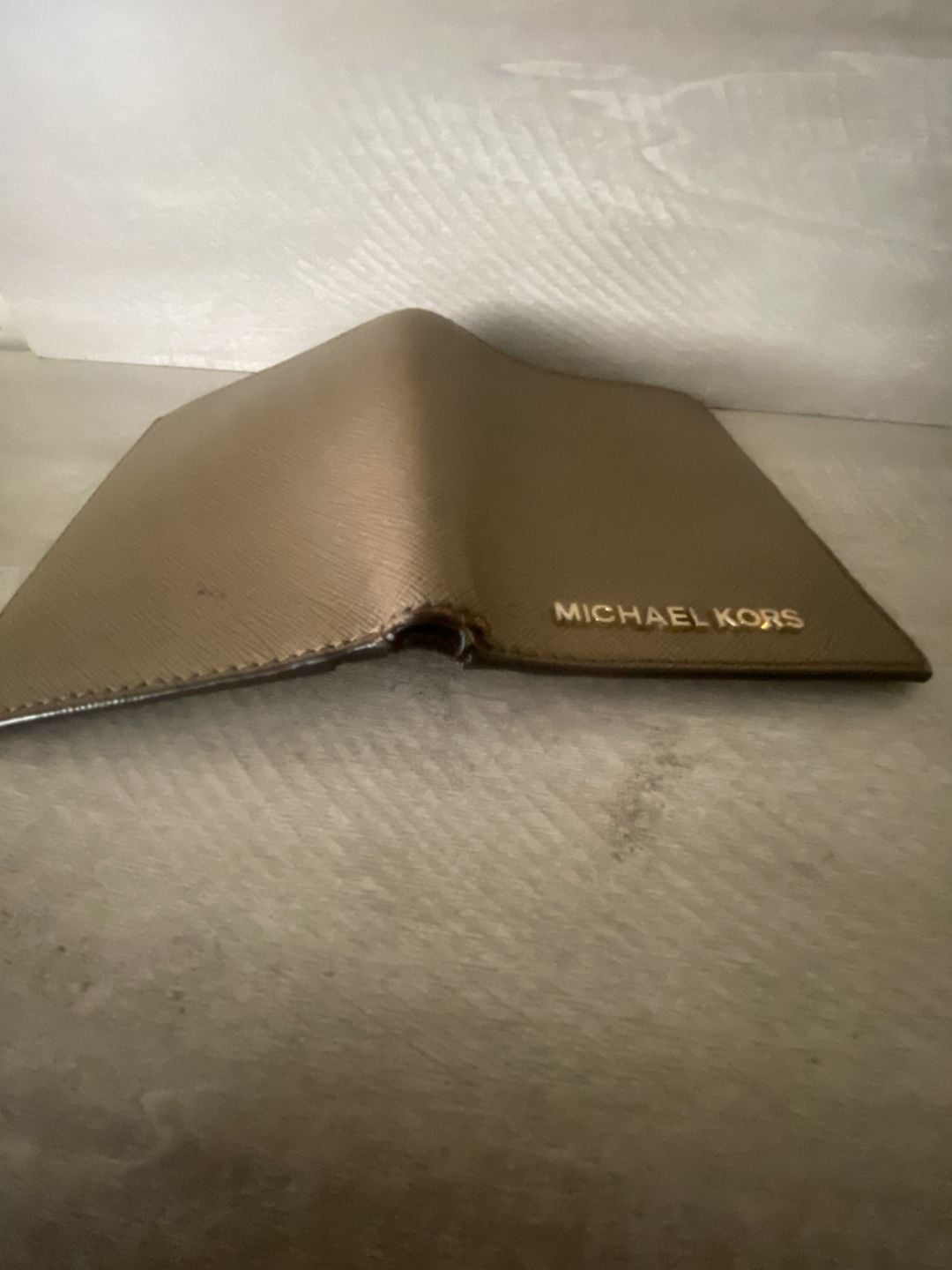 Michael Kors Saffiano Leather Card Holder Wallet Taupe + Steve Madden Coin Purse 5