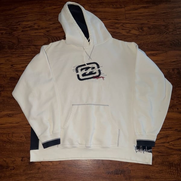 Billabong Vintage Y2K Embroidered Logo Pullover Hoodie White
