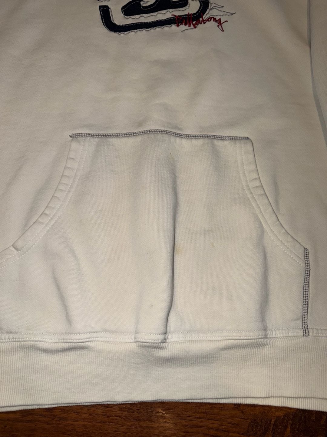Billabong Vintage Y2K Embroidered Logo Pullover Hoodie White 4