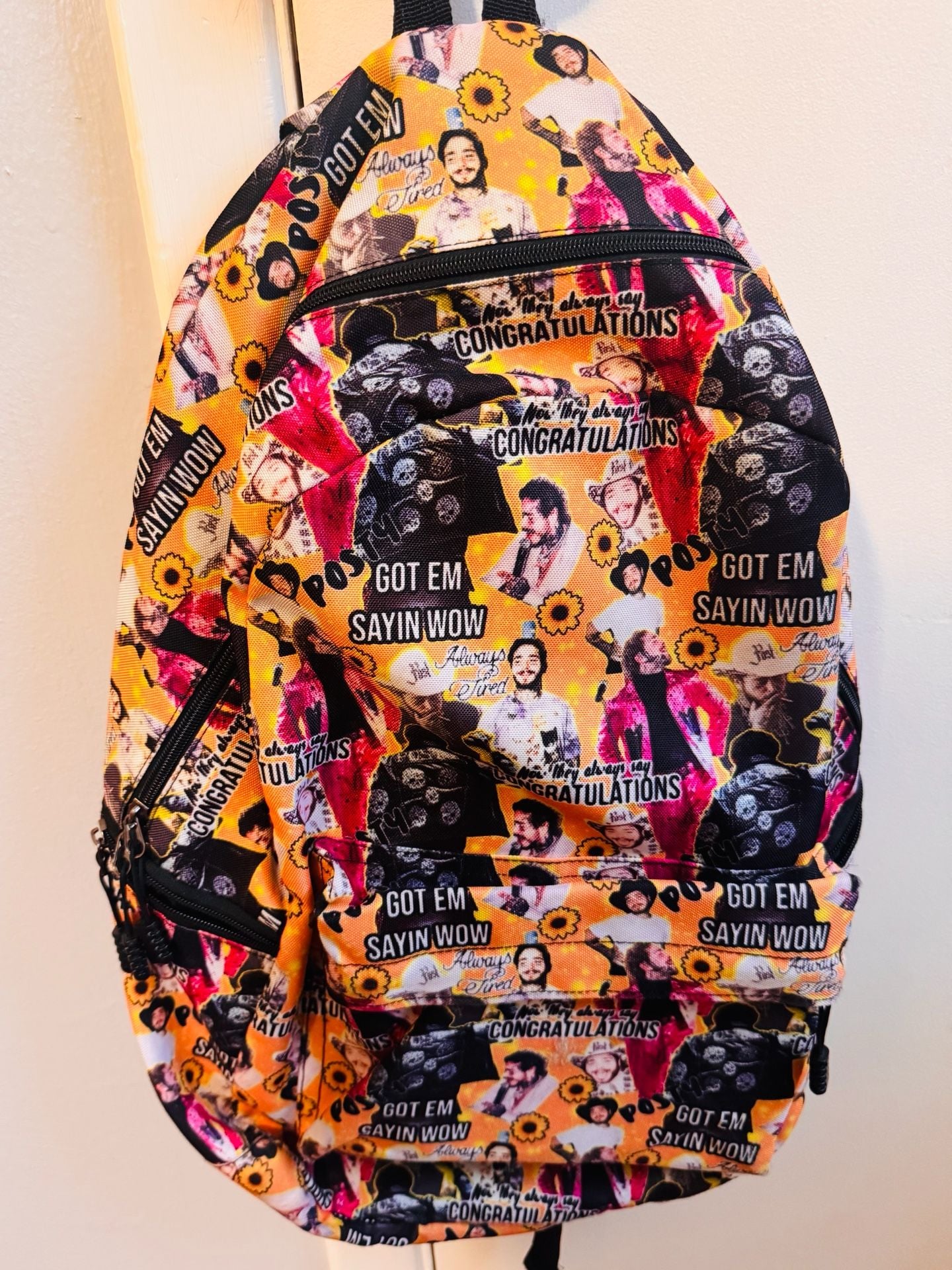 Post Malone Backpack All Over Print Congratulations Sunflower 2