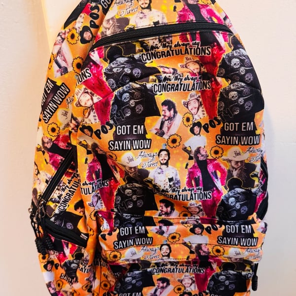 Post Malone Backpack All Over Print Congratulations Sunflower