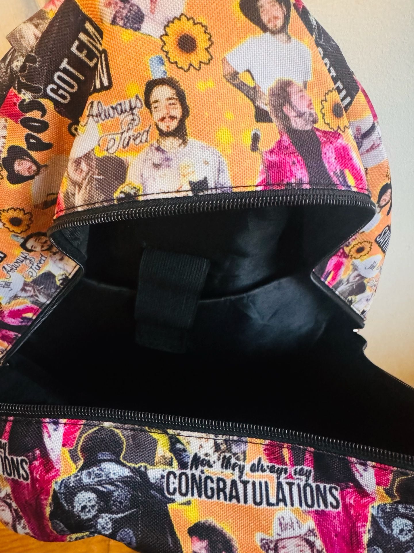 Post Malone Backpack All Over Print Congratulations Sunflower 3