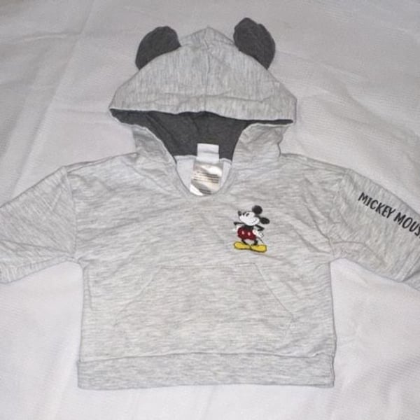 Disney Baby Mickey Mouse Gray Hoodie Sweatshirt 3-6 Months