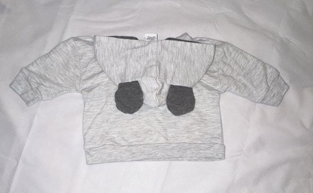 Disney Baby Mickey Mouse Gray Hoodie Sweatshirt 3-6 Months 5