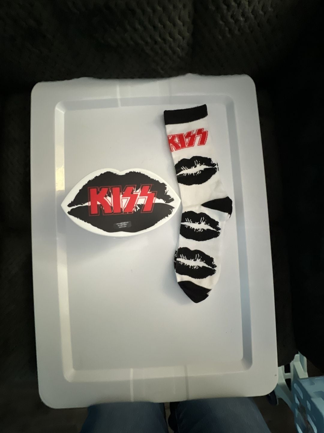 Kiss Band Crew Socks In Collectible Lip Shaped Box 1
