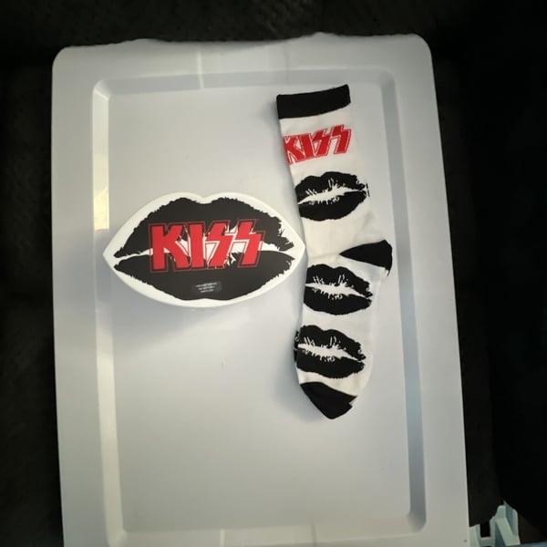 Kiss Band Crew Socks In Collectible Lip Shaped Box