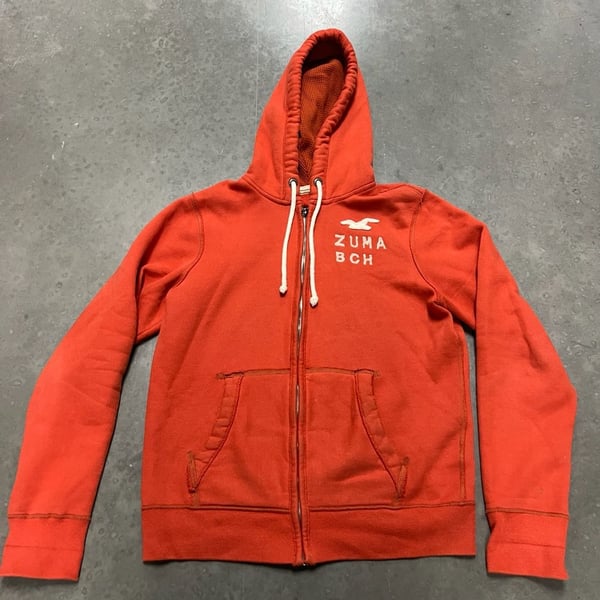 Hollister Zuma Bch Full Zip Hoodie Size M Orange