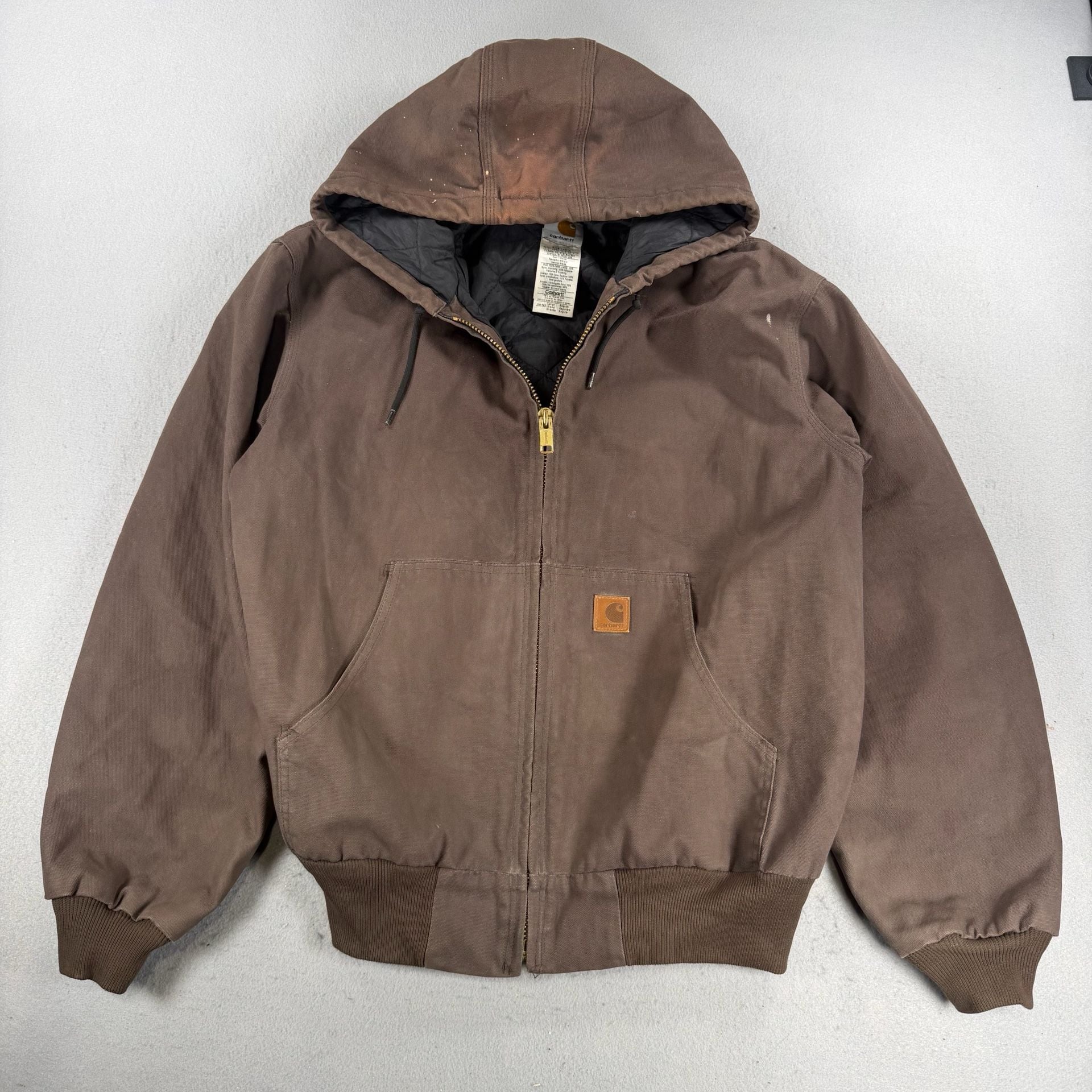 VTG Carhartt Active Jacket Brown Quilted Lined large 2