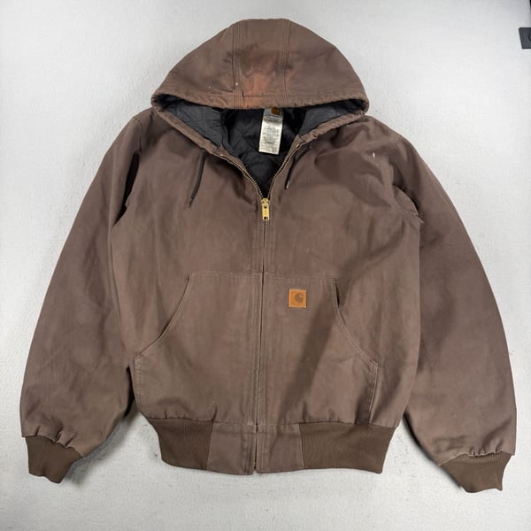 VTG Carhartt Active Jacket Brown Quilted Lined large 
