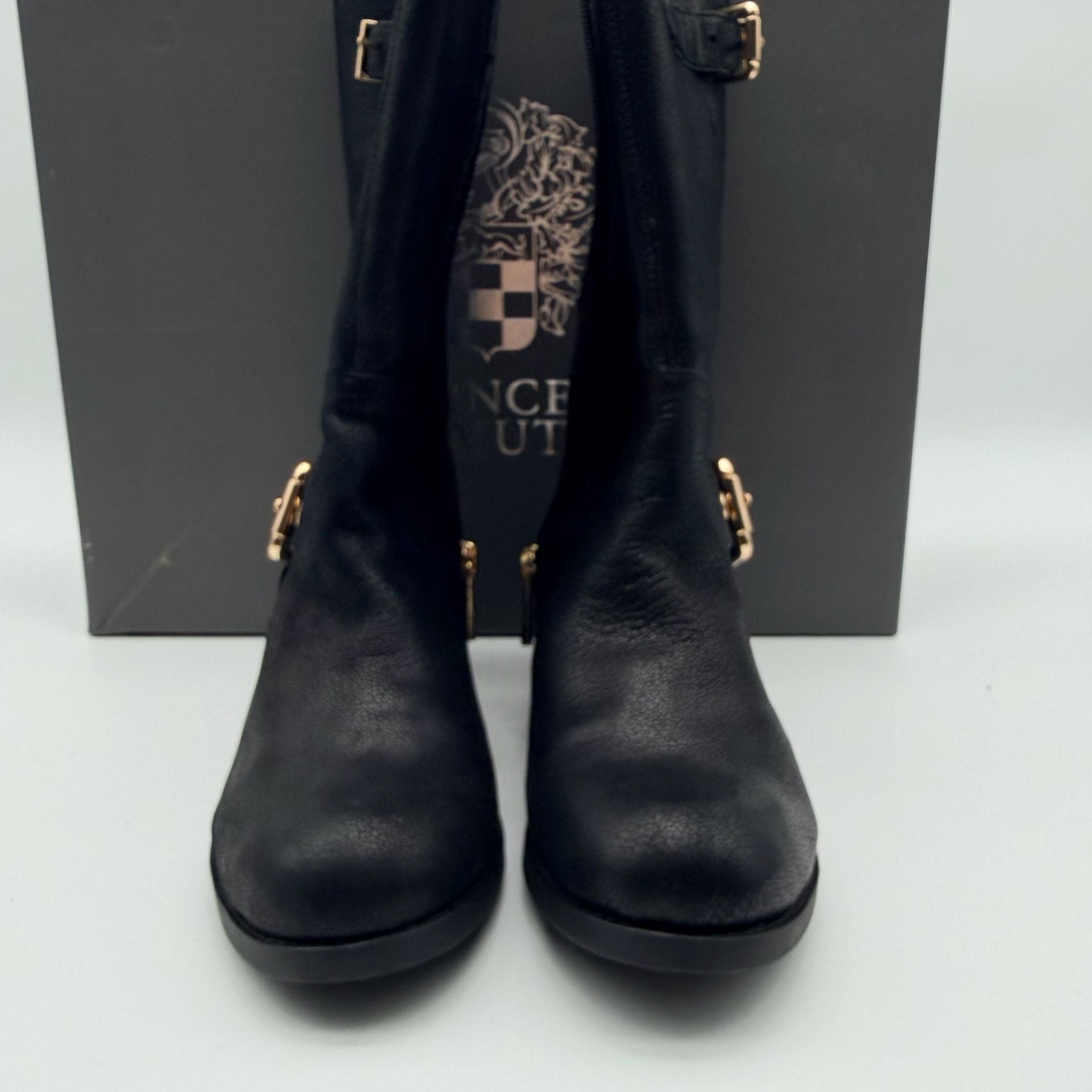 Vince Camuto Winchell Moto Boots Size 6.5M Black Leather 11