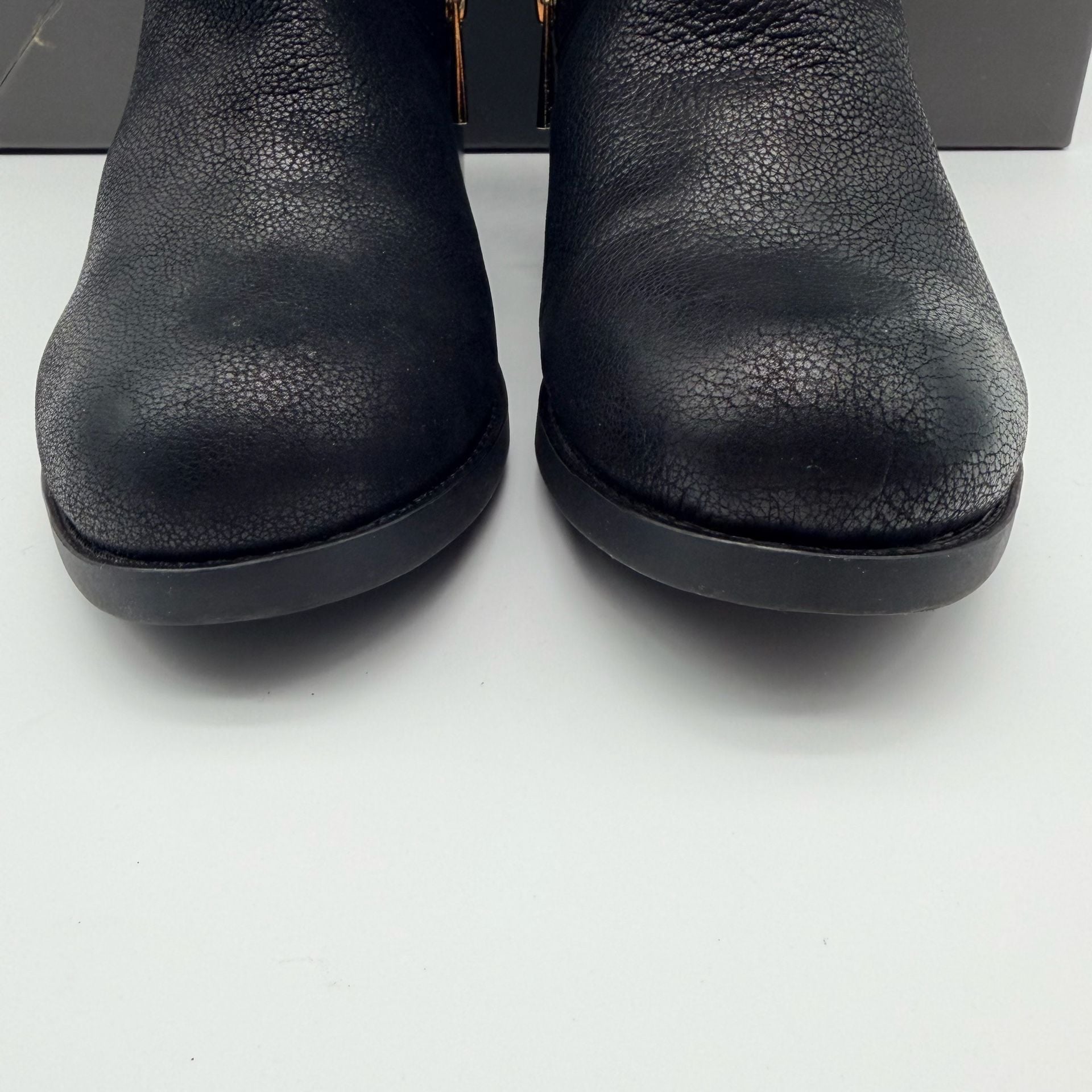 Vince Camuto Winchell Moto Boots Size 6.5M Black Leather 12