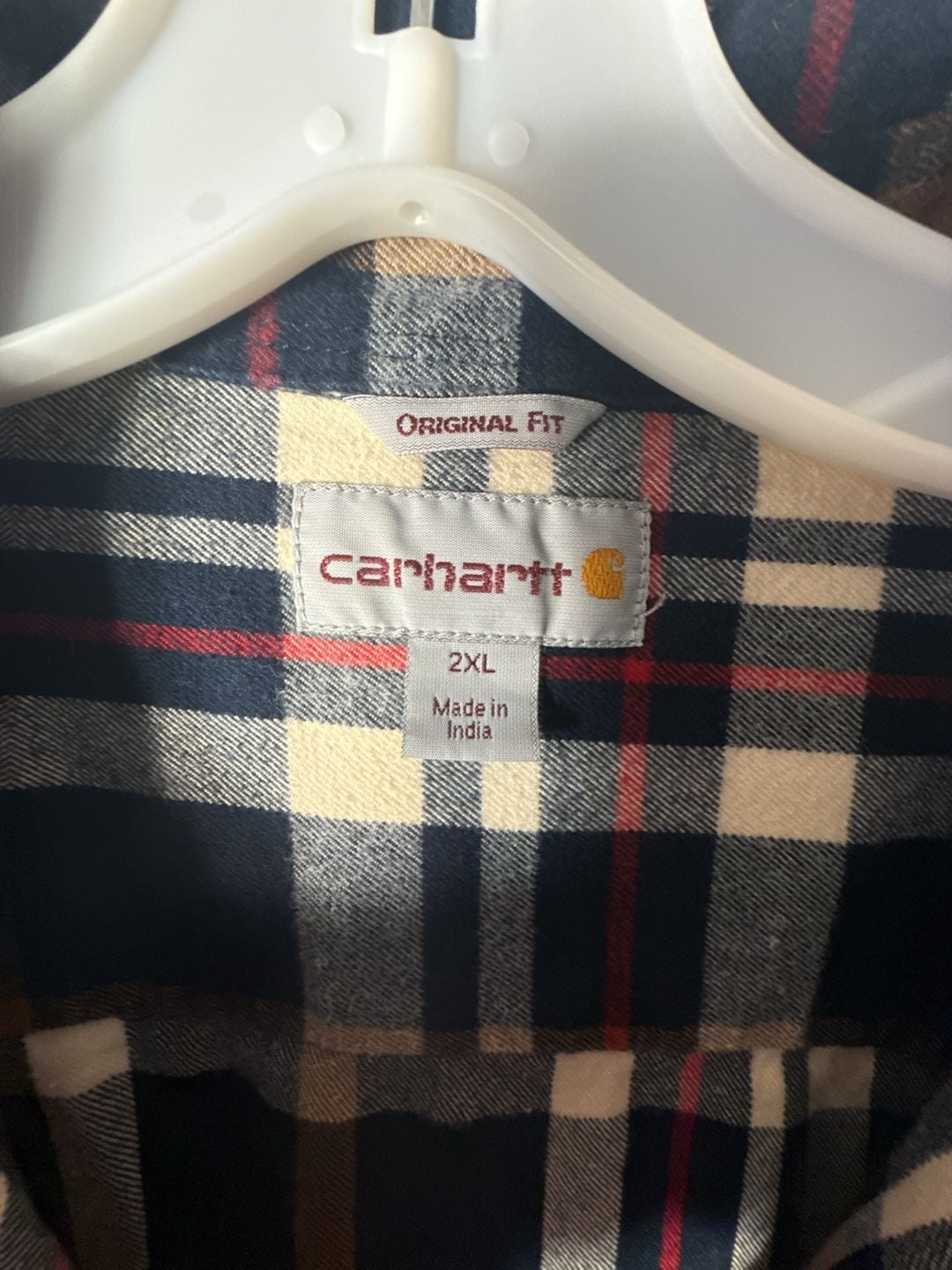 Carhartt Hubbard Plaid Long-Sleeve Shirt Size 2XL Navy Blue Heavyweight 5