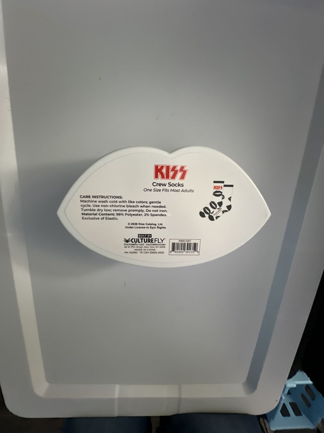 Kiss Band Crew Socks In Collectible Lip Shaped Box 2