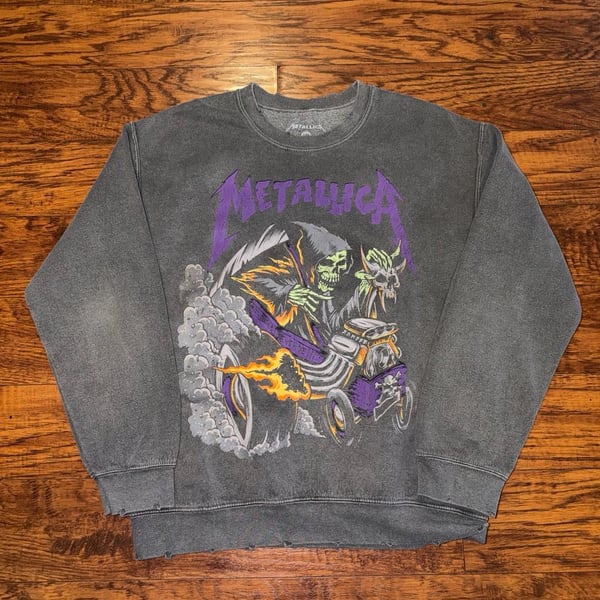 Metallica Here Comes Revenge Crew Neck Sweatshirt Gray