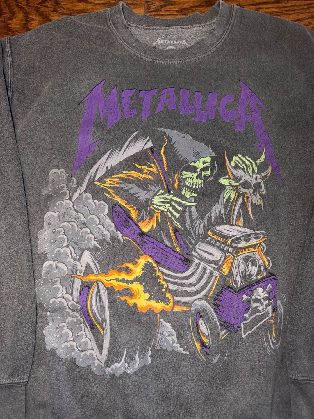 Metallica Here Comes Revenge Crew Neck Sweatshirt Gray 3