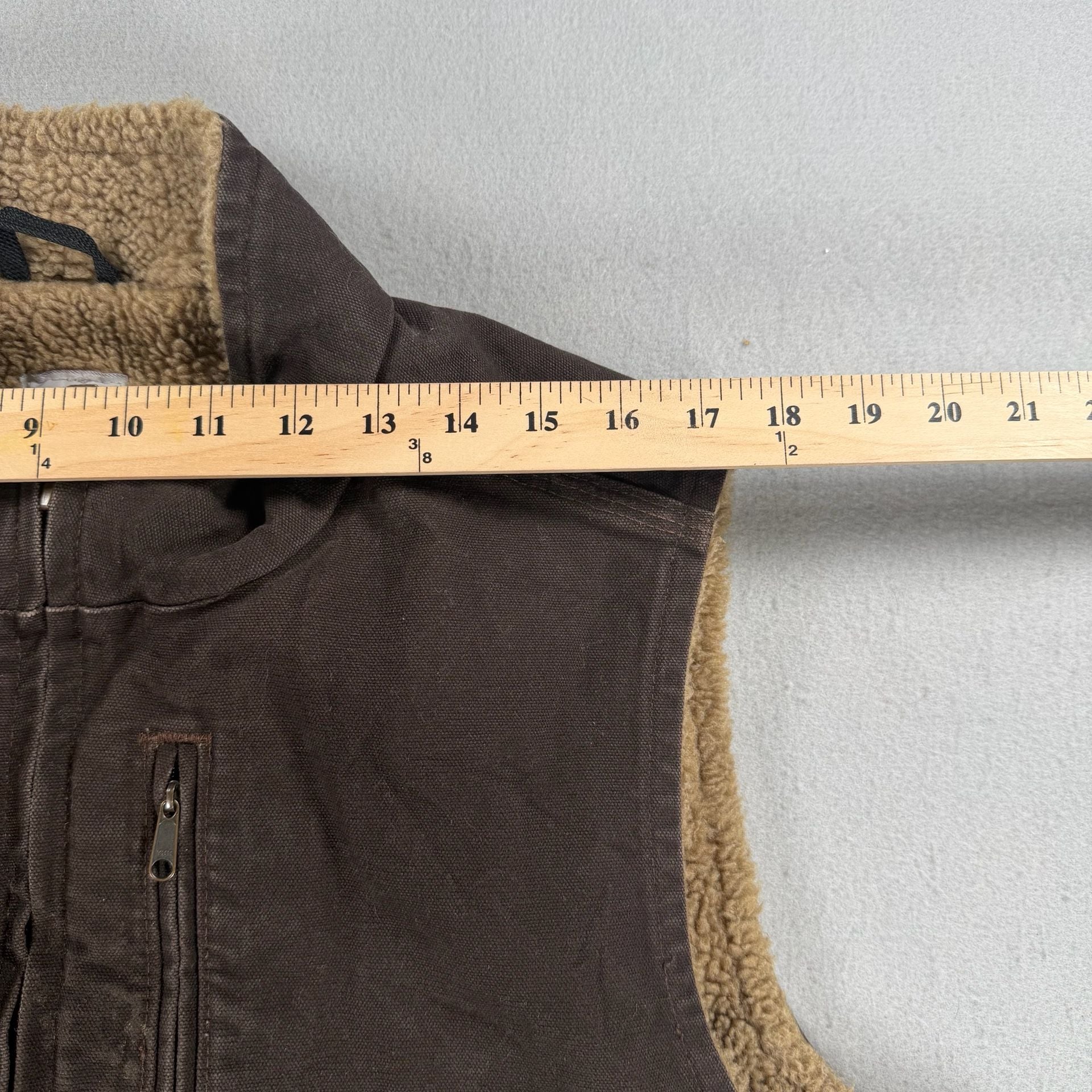 Vintage Carhartt Mock Neck Sherpa Lined Vest Brown XL 6