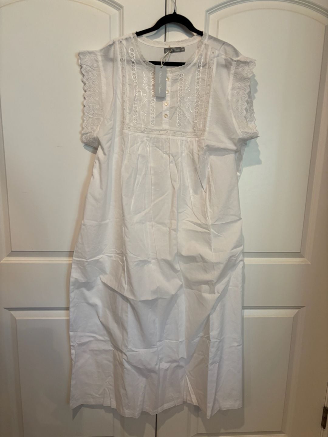Victorian Classics Nightgown Size 3X White Cotton Lace 2