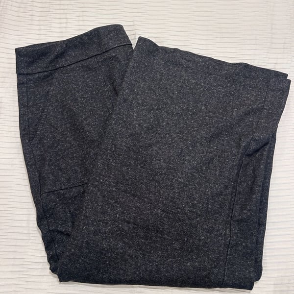Zac & Rachel Pants Size XL Dark Gray Wide Leg Knit Trousers