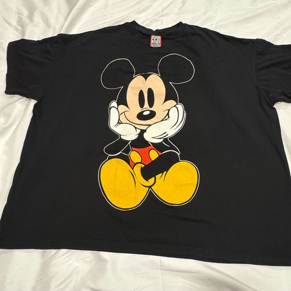Vintage Disney Mickey Mouse Single Stitch T Shirt Graphic Tee USA Super Size EUC