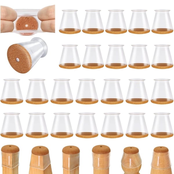 Clear Silicone Chair Leg Floor Protectors Felt Pads