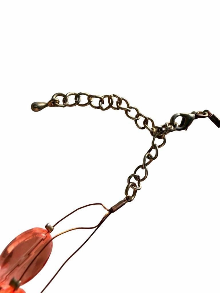 Unbranded Pink Beaded Multi-Strand Wire Necklace 5