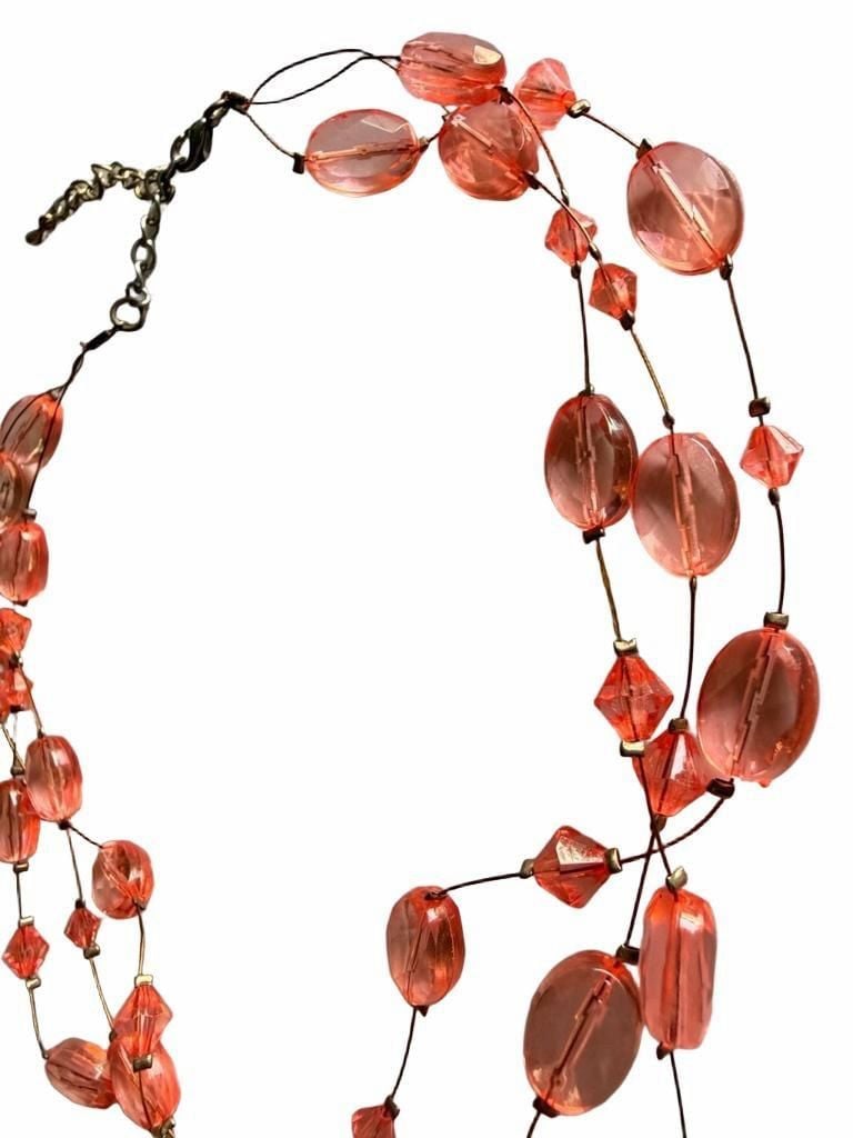 Unbranded Pink Beaded Multi-Strand Wire Necklace 6