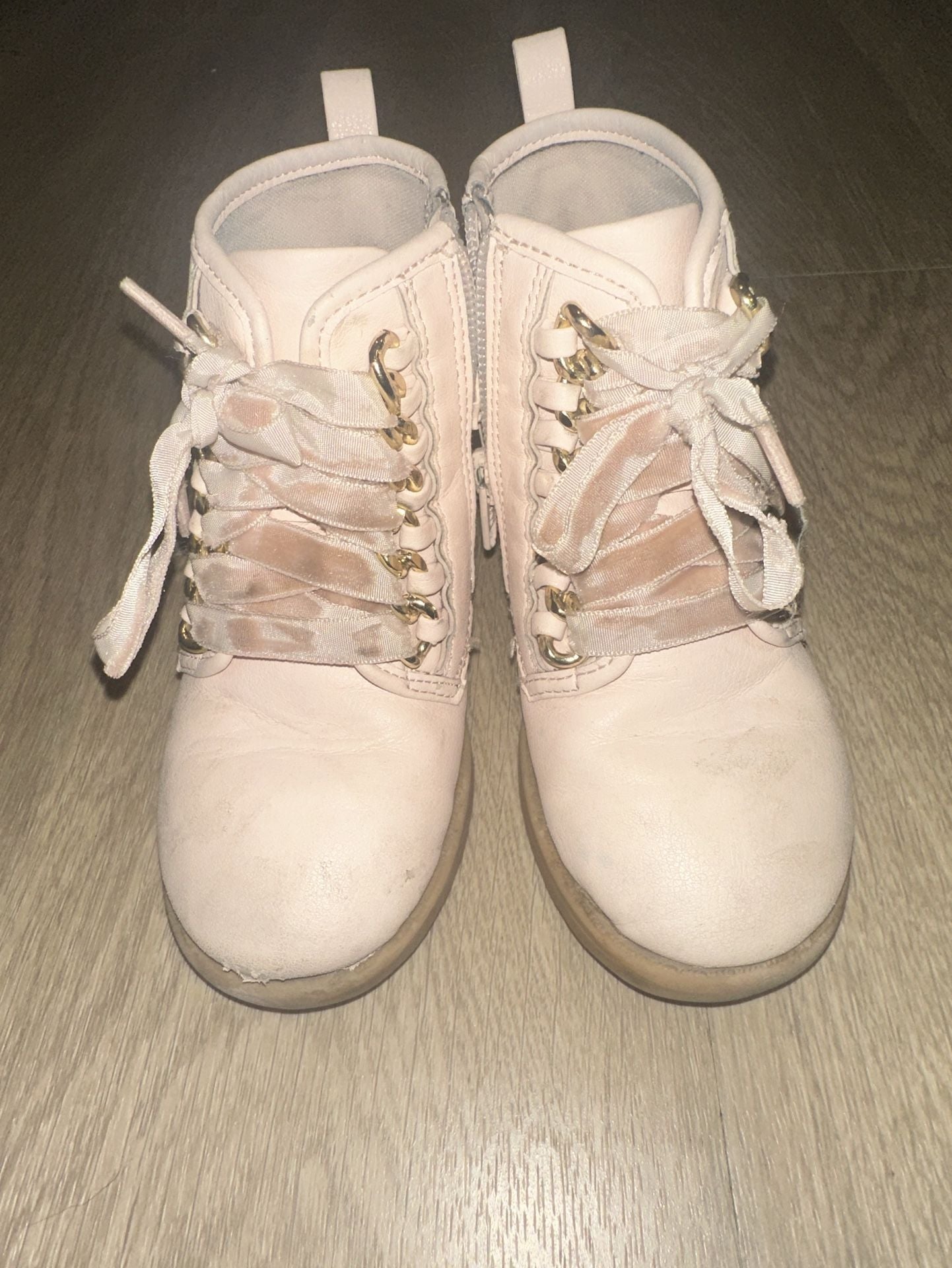 Wonder Nation Toddler Girls Chain Loop Combat Boots Size 6 3