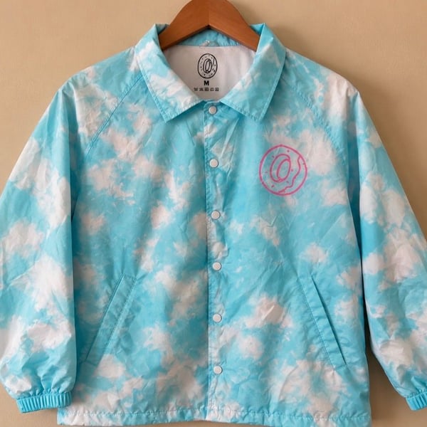 Odd Future Windbreaker Jacket Size M Blue Tie-Dye