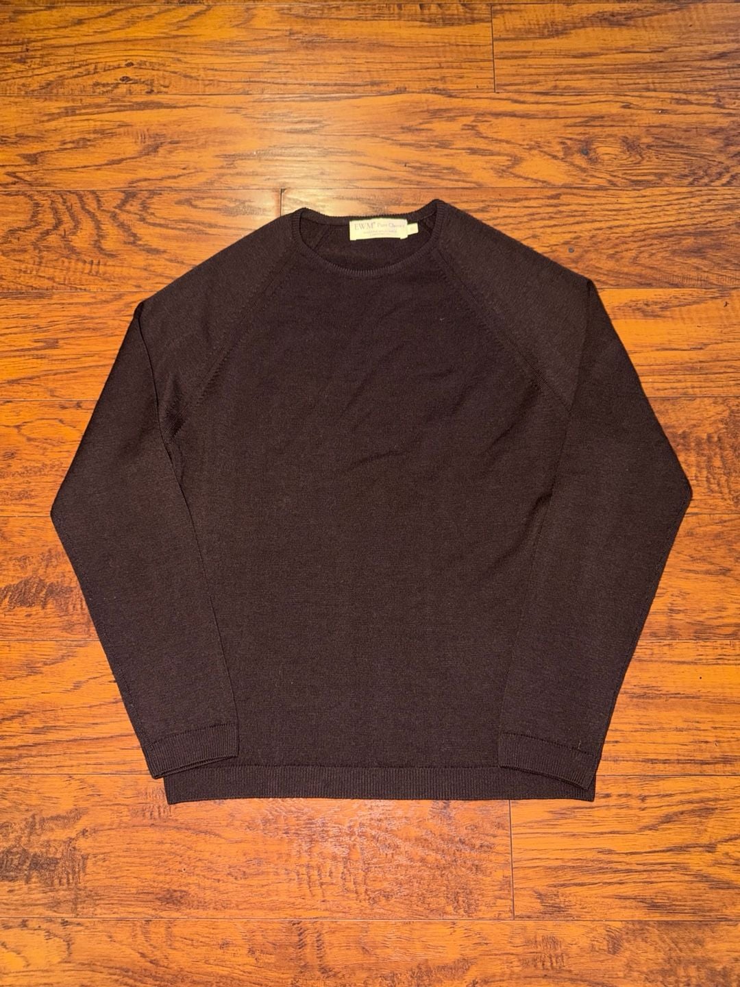 EWM Pure Classics Lambswool Crewneck Sweater Size S Brown 2