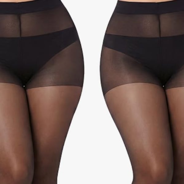 Bauty 20D High Waist Control Top Black Pantyhose 2 Pairs