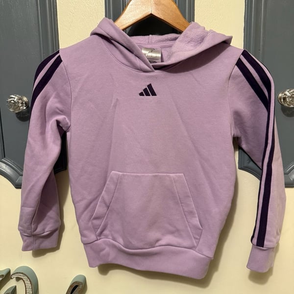 Adidas Seasonal Essentials Tiberio Hoodie Size 7 Purple Fleece